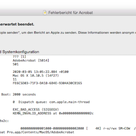 Acrobat X Pro stürzt wenige Sekunden nach dem Start ab