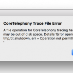 Fehlermeldung in OS X 10.11: CoreTelephony Trace File Error