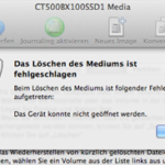 Fehlermeldung im Festplattendienstprogramm: „Das Gerät konnte nicht geöffnet werden“