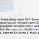 Apple Mail Fehlermeldung: „Die Anmeldung beim POP-Server ist fehlgeschlagen“