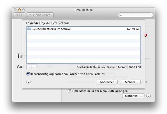 TimeMachine_Optionen