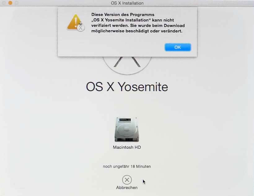 Yosemite_Verifizierung_fehlgeschlagen