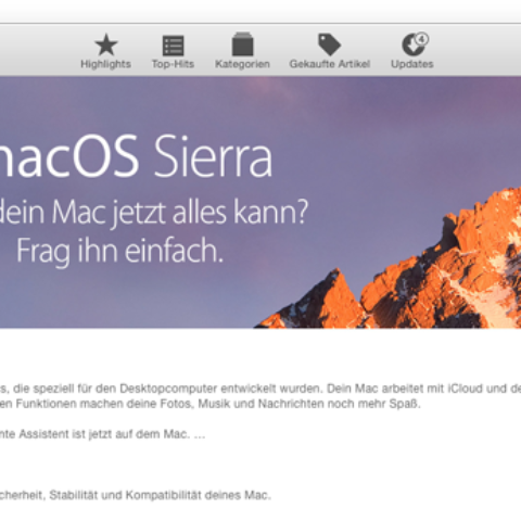 Download-Link für macOS 10.12.6 Sierra